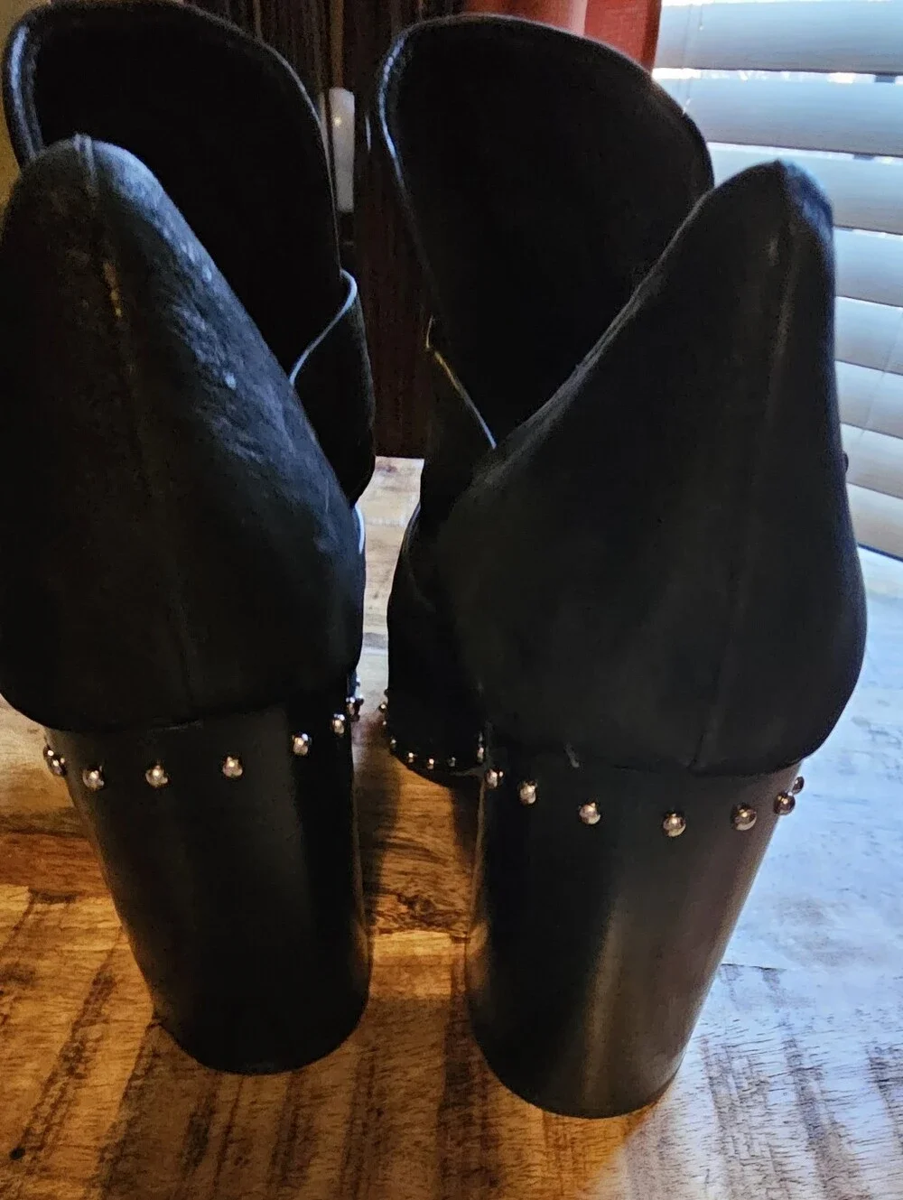 Gianni Bini Black Pointed Buckle Suede Ankle Booties